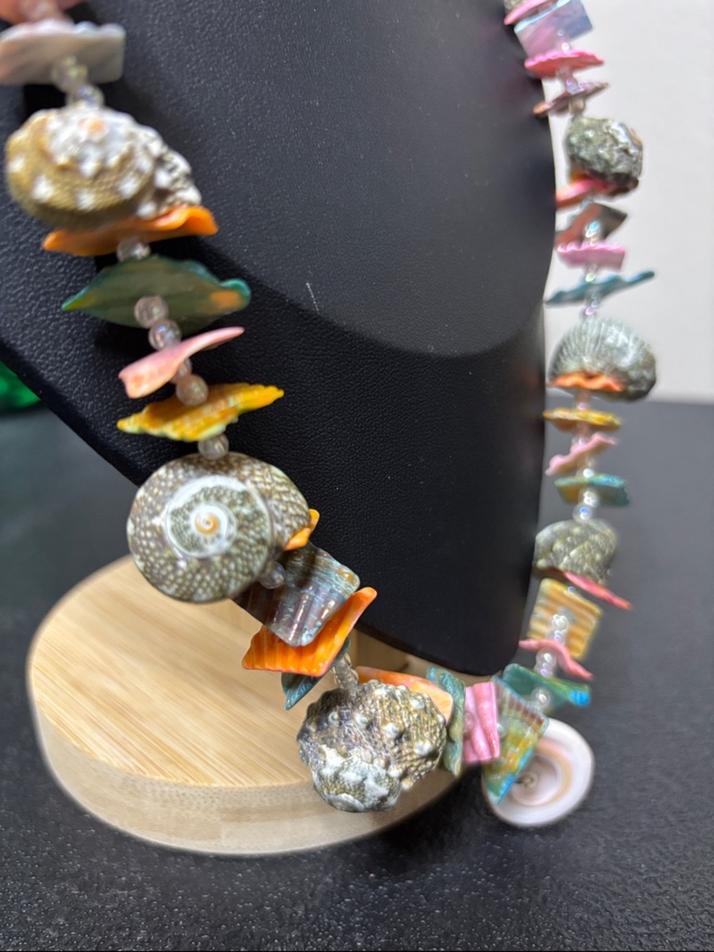 Colorful Shell Beach Lei Beaded Boho Coastal Necklace - Picture 6 of 7